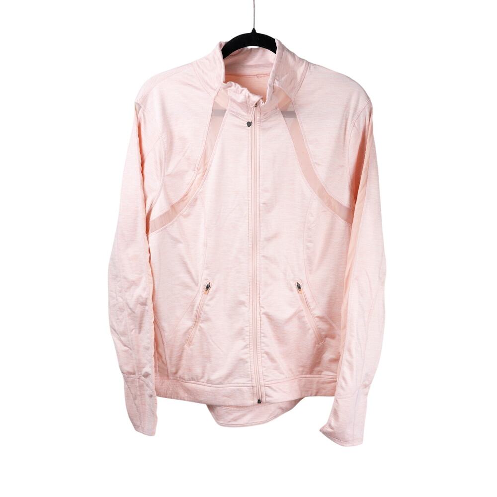 Tangerine Size XXL/XXG Jacket Athletic Mesh Panel Zippered Pocket Pink